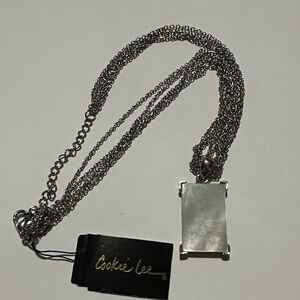 Cookie Lee Silver Necklace with Mother of Pearl Pendant